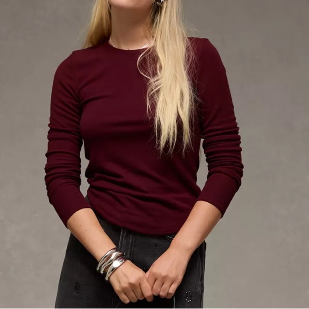 AE cozy crew neck long sleeve top t-shirt